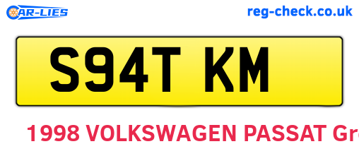 S94TKM are the vehicle registration plates.