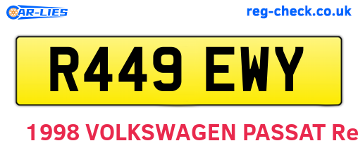 R449EWY are the vehicle registration plates.