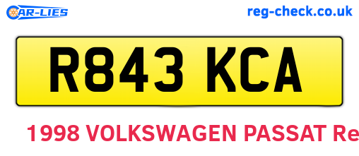 R843KCA are the vehicle registration plates.