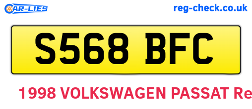 S568BFC are the vehicle registration plates.