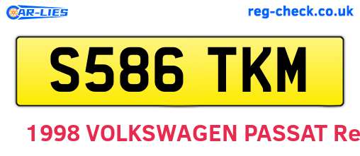 S586TKM are the vehicle registration plates.