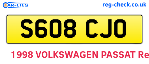S608CJO are the vehicle registration plates.
