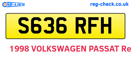 S636RFH are the vehicle registration plates.