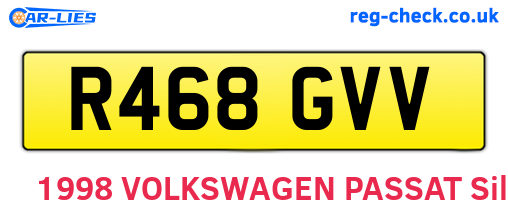 R468GVV are the vehicle registration plates.