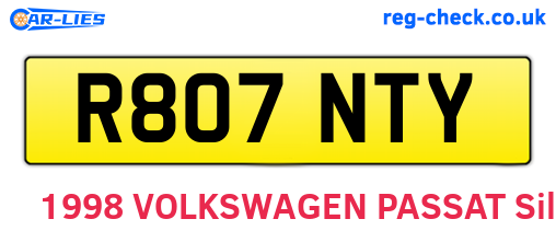 R807NTY are the vehicle registration plates.