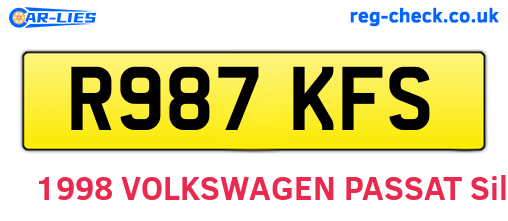 R987KFS are the vehicle registration plates.