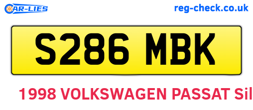 S286MBK are the vehicle registration plates.