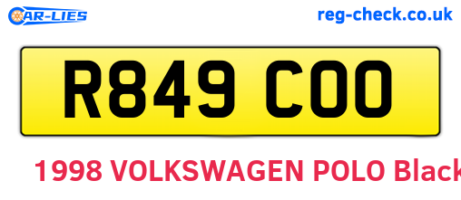 R849COO are the vehicle registration plates.