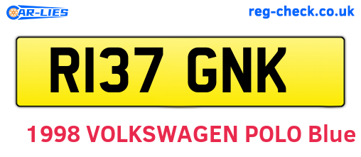 R137GNK are the vehicle registration plates.