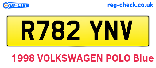 R782YNV are the vehicle registration plates.