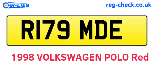 R179MDE are the vehicle registration plates.