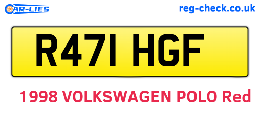 R471HGF are the vehicle registration plates.