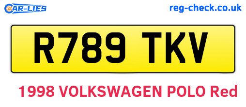R789TKV are the vehicle registration plates.