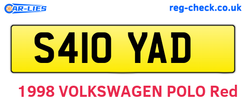 S410YAD are the vehicle registration plates.