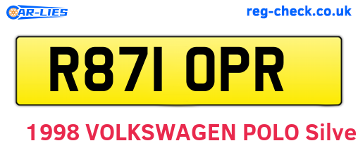 R871OPR are the vehicle registration plates.