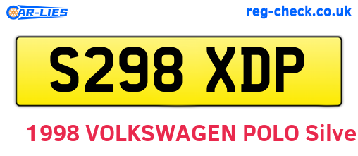 S298XDP are the vehicle registration plates.