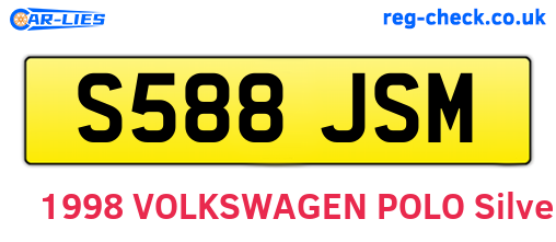 S588JSM are the vehicle registration plates.