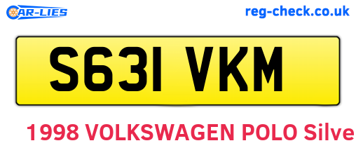 S631VKM are the vehicle registration plates.