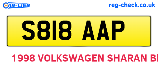 S818AAP are the vehicle registration plates.