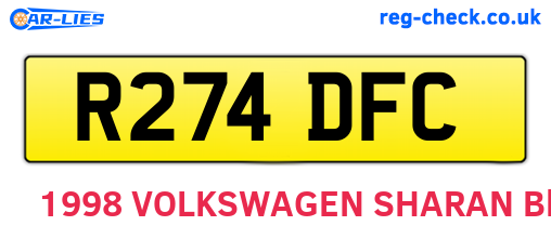 R274DFC are the vehicle registration plates.