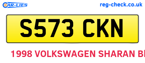 S573CKN are the vehicle registration plates.
