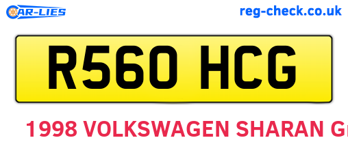 R560HCG are the vehicle registration plates.