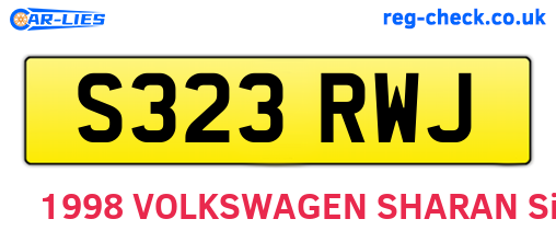 S323RWJ are the vehicle registration plates.