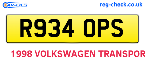R934OPS are the vehicle registration plates.