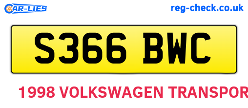 S366BWC are the vehicle registration plates.