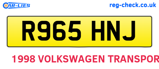 R965HNJ are the vehicle registration plates.
