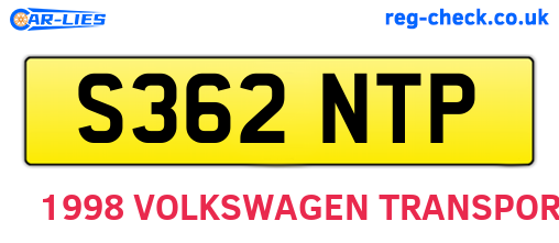 S362NTP are the vehicle registration plates.