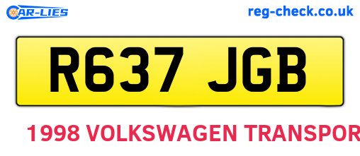 R637JGB are the vehicle registration plates.
