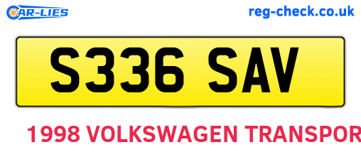 S336SAV are the vehicle registration plates.