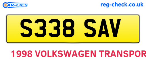 S338SAV are the vehicle registration plates.