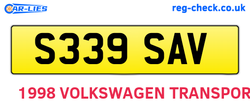 S339SAV are the vehicle registration plates.