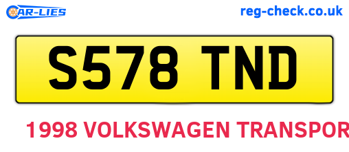 S578TND are the vehicle registration plates.
