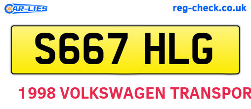 S667HLG are the vehicle registration plates.