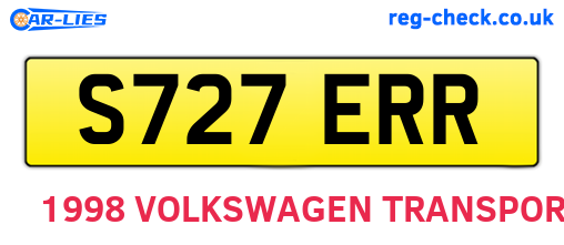 S727ERR are the vehicle registration plates.