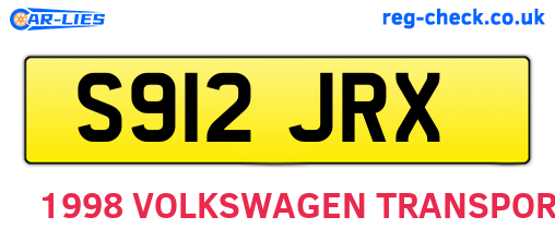 S912JRX are the vehicle registration plates.
