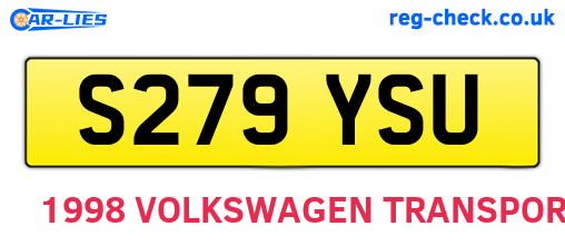 S279YSU are the vehicle registration plates.