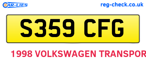S359CFG are the vehicle registration plates.