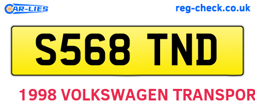 S568TND are the vehicle registration plates.