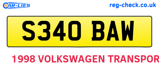 S340BAW are the vehicle registration plates.