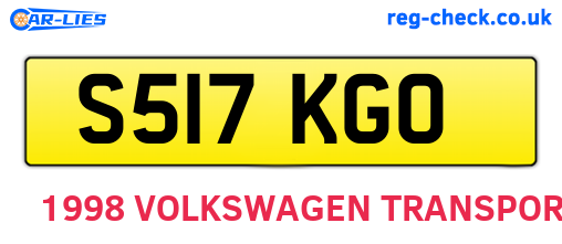 S517KGO are the vehicle registration plates.