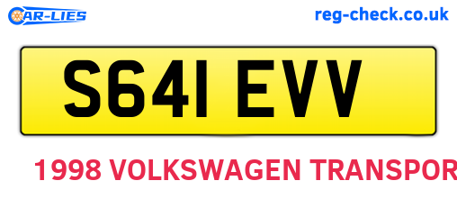 S641EVV are the vehicle registration plates.