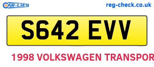 S642EVV are the vehicle registration plates.