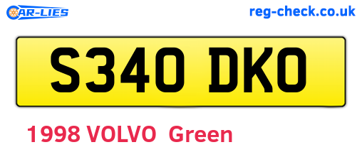 S340DKO are the vehicle registration plates.