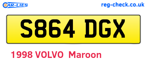 S864DGX are the vehicle registration plates.