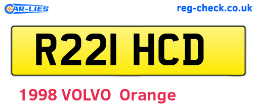 R221HCD are the vehicle registration plates.