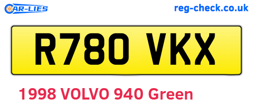 R780VKX are the vehicle registration plates.